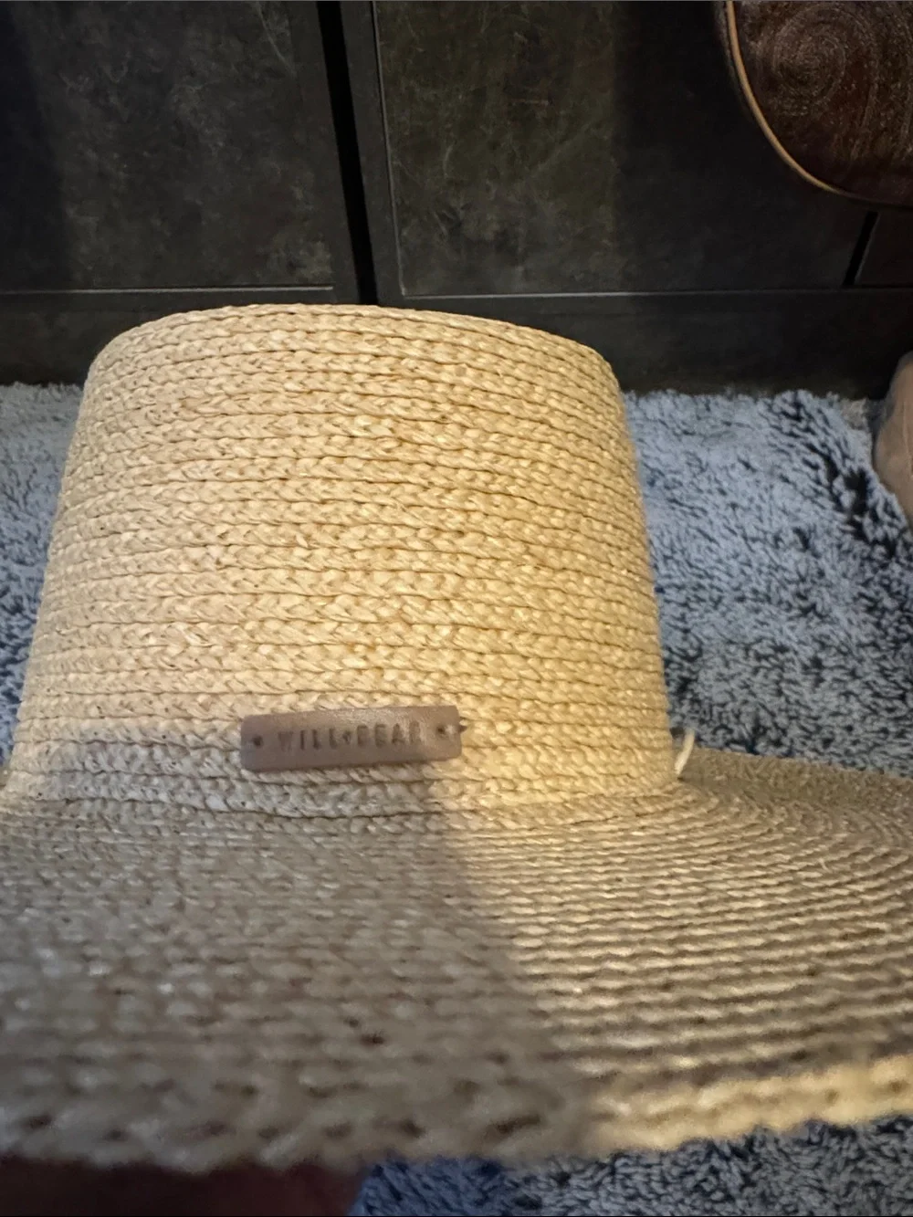 NWT Will Bear Wide Brim Straw Sun Hat - Natural Tan